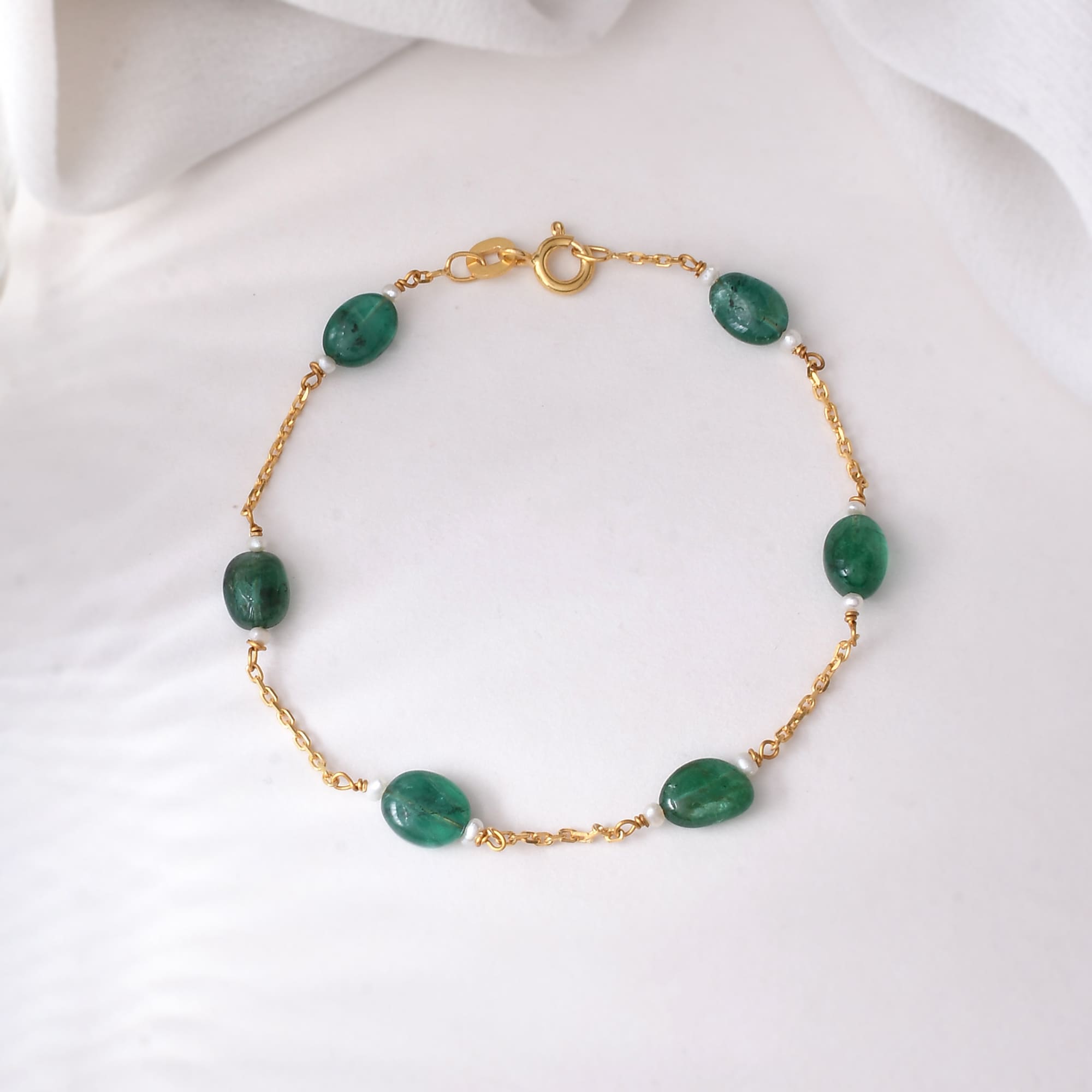 gold emerald bracelet