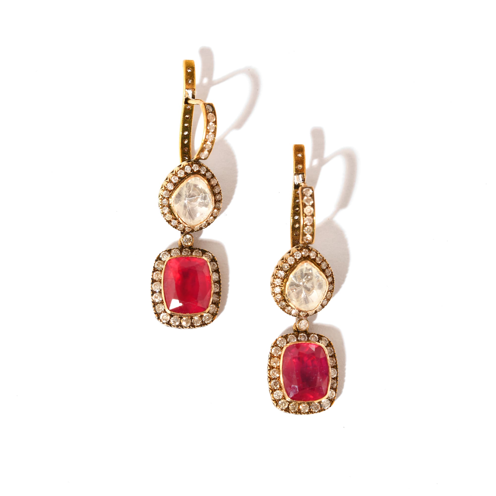 Polki Ruby Earrings