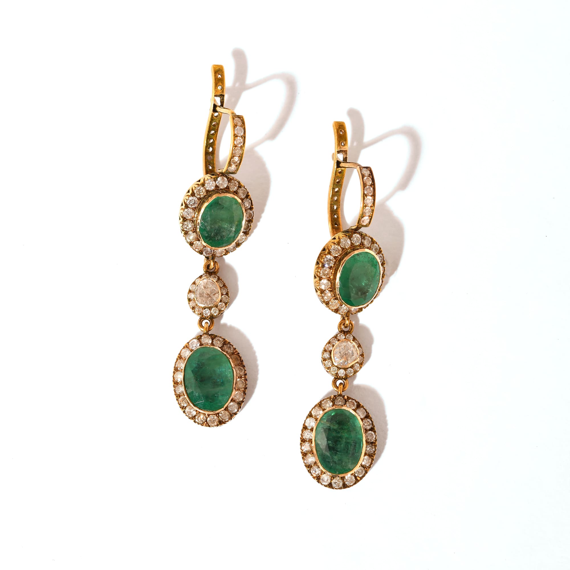 Emerald Double Earrings