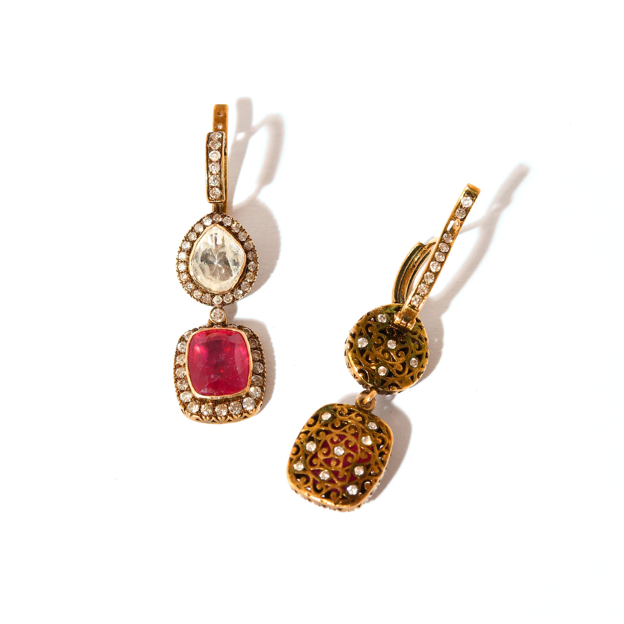 Polki Ruby Earrings