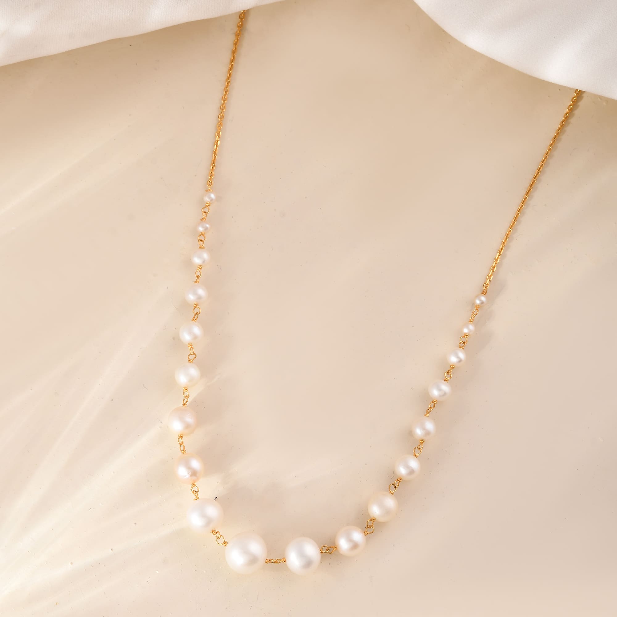 Starlight Pearl 14k Gold Necklace