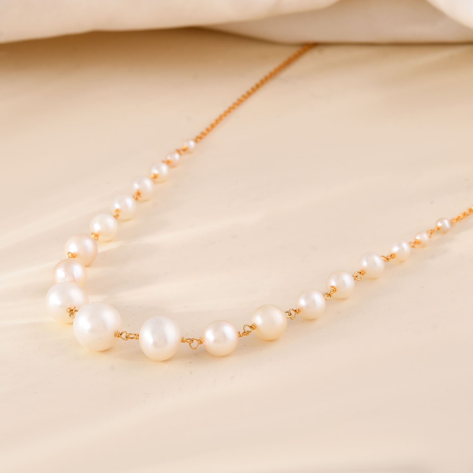 Starlight Pearl 14k Gold Necklace