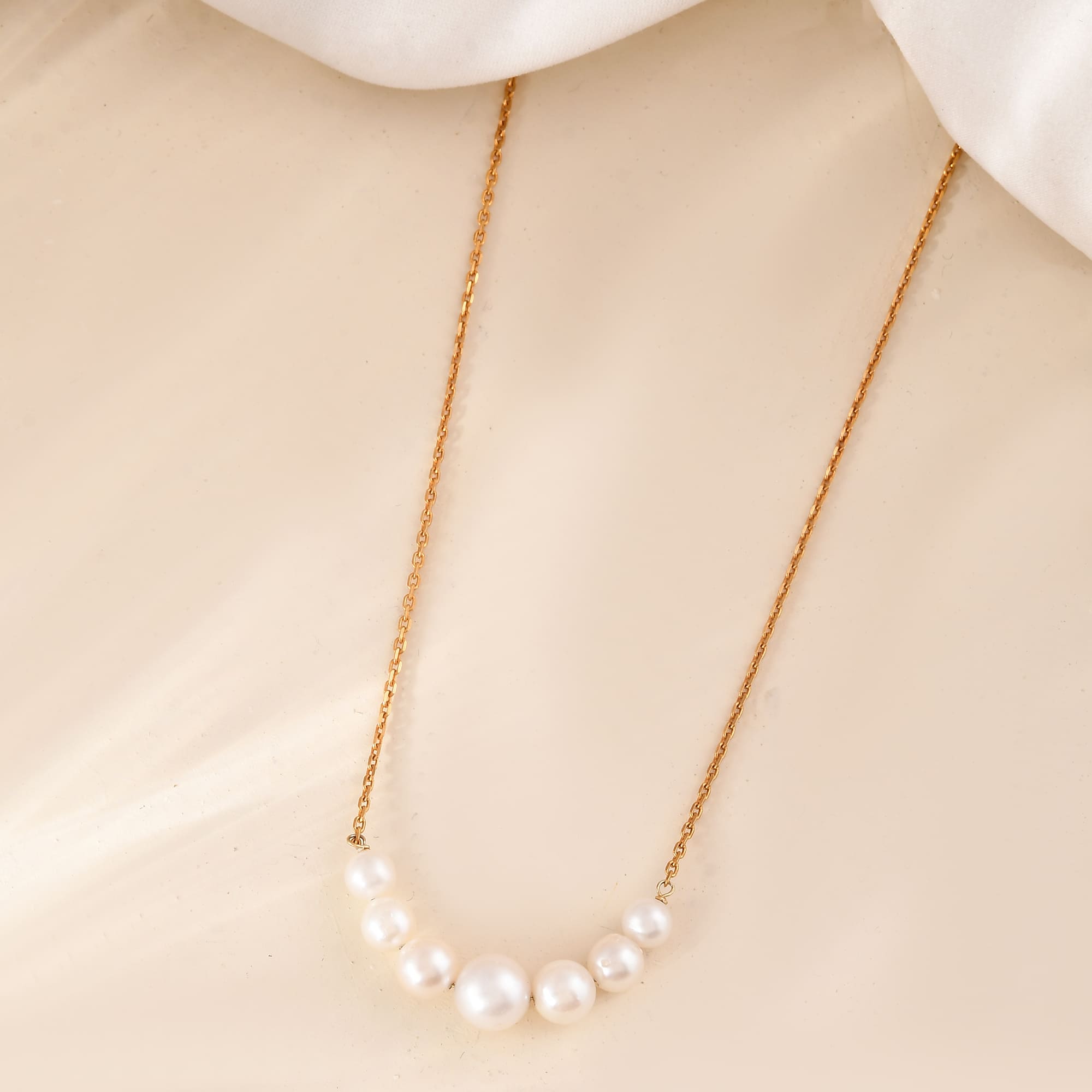 Cluster Pearl 14k Gold Necklace