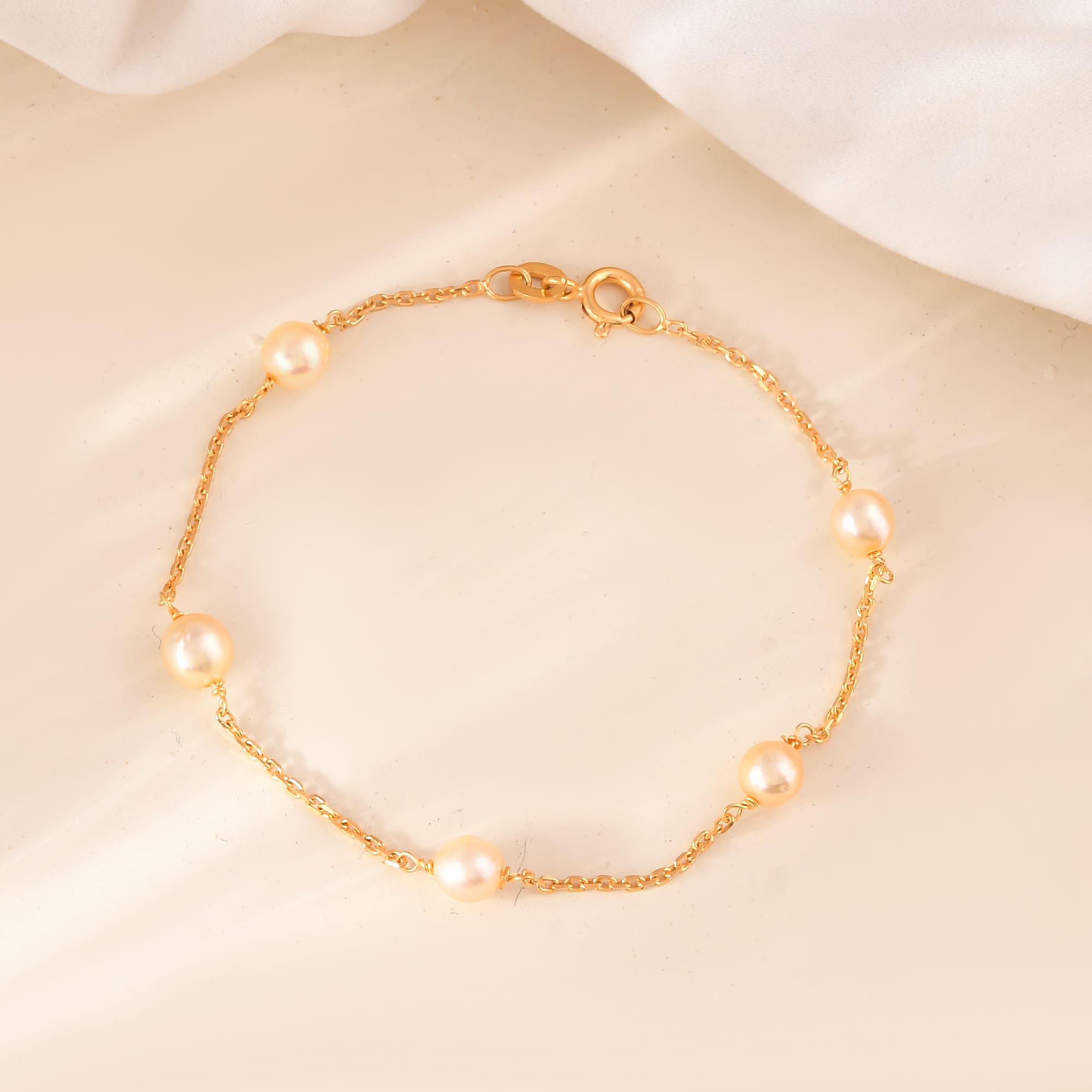 Vintage Pearl 14k Gold Bracelet (7 inches)