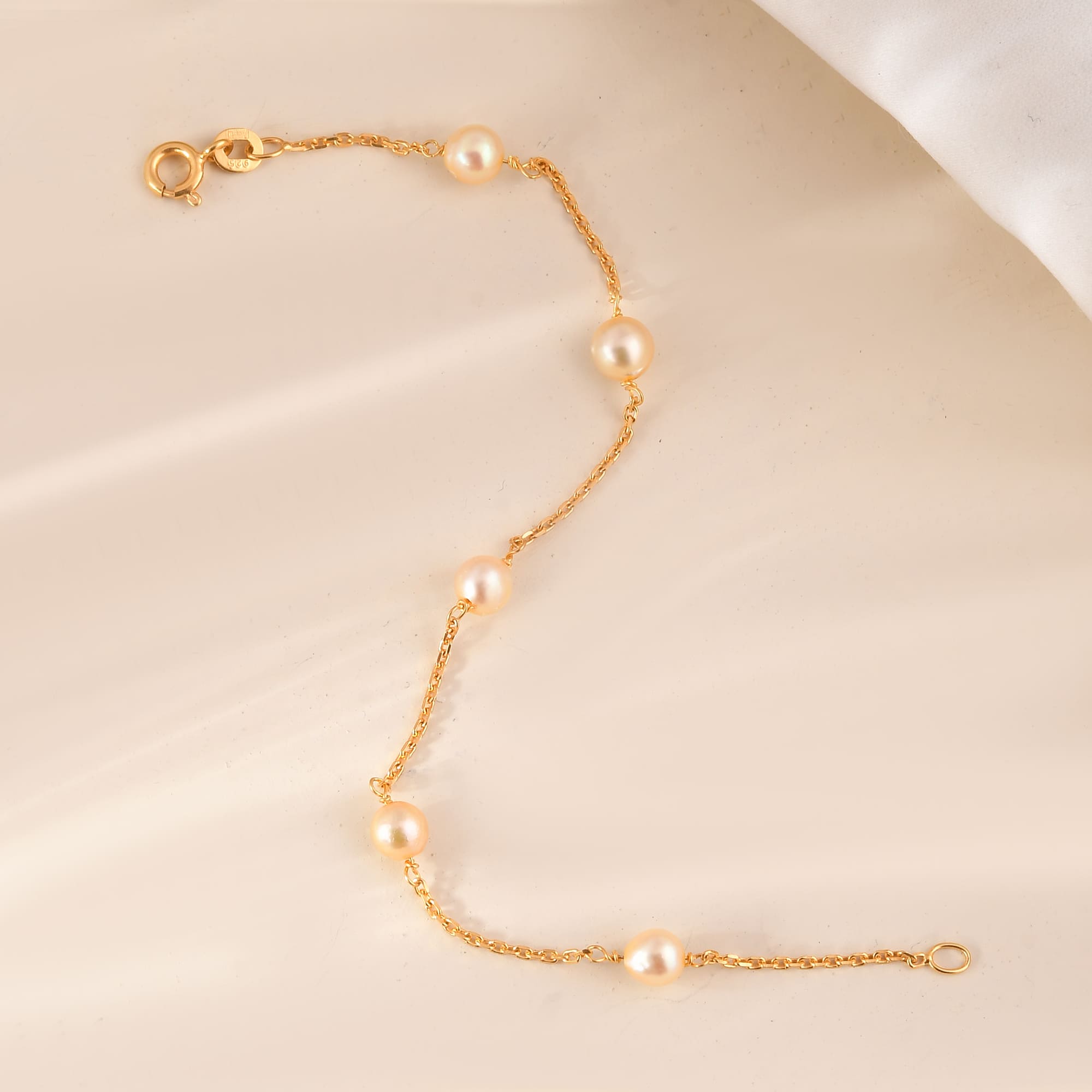 Vintage Pearl 14k Gold Bracelet (7 inches)